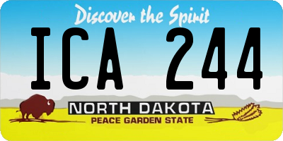 ND license plate ICA244