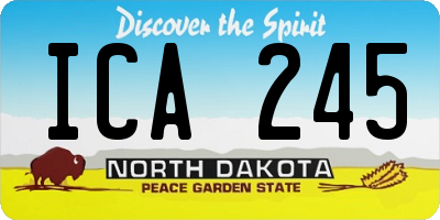 ND license plate ICA245