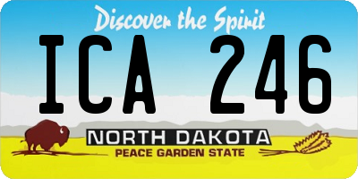 ND license plate ICA246