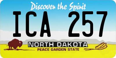 ND license plate ICA257
