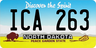 ND license plate ICA263
