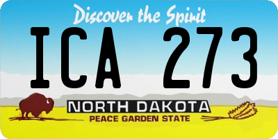 ND license plate ICA273