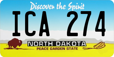 ND license plate ICA274