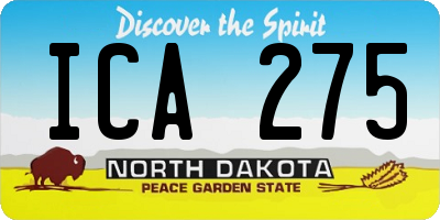 ND license plate ICA275