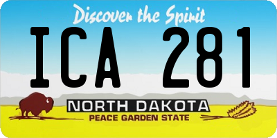 ND license plate ICA281