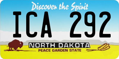 ND license plate ICA292