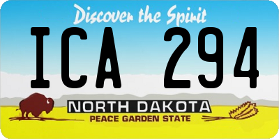 ND license plate ICA294