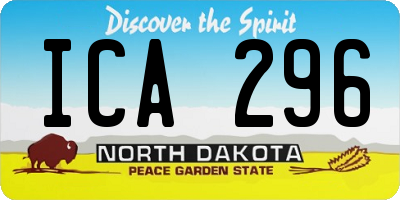 ND license plate ICA296