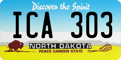 ND license plate ICA303