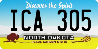 ND license plate ICA305