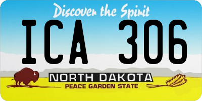 ND license plate ICA306