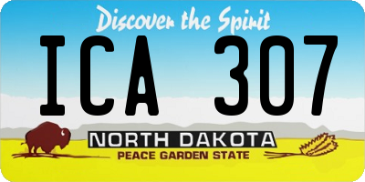 ND license plate ICA307