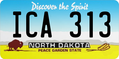 ND license plate ICA313