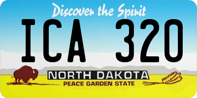 ND license plate ICA320