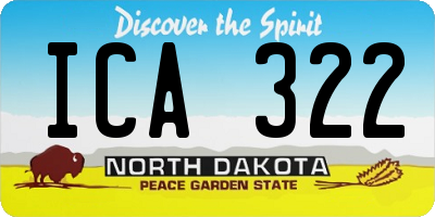 ND license plate ICA322