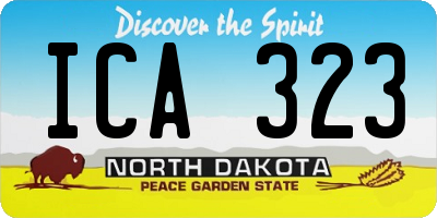 ND license plate ICA323