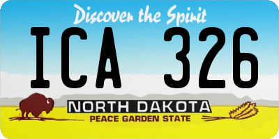 ND license plate ICA326