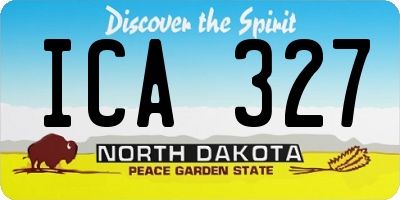 ND license plate ICA327