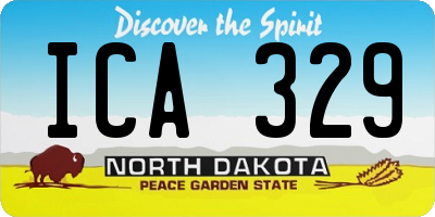 ND license plate ICA329