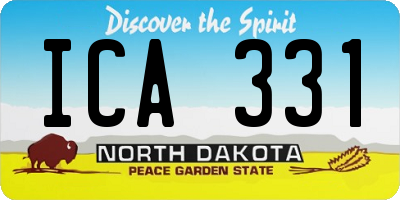 ND license plate ICA331