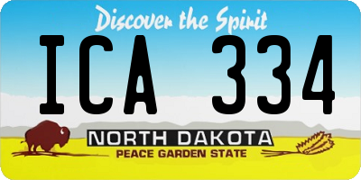 ND license plate ICA334