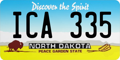 ND license plate ICA335