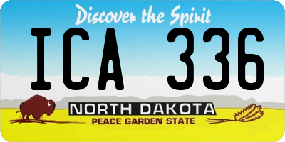 ND license plate ICA336