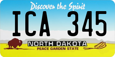 ND license plate ICA345
