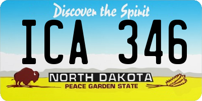 ND license plate ICA346