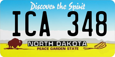 ND license plate ICA348