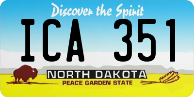 ND license plate ICA351