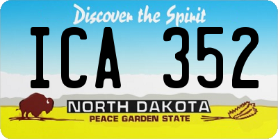 ND license plate ICA352