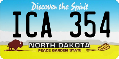 ND license plate ICA354