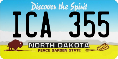 ND license plate ICA355