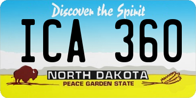 ND license plate ICA360