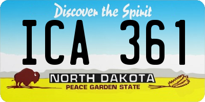 ND license plate ICA361