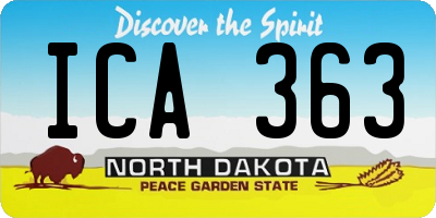 ND license plate ICA363