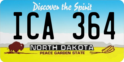 ND license plate ICA364