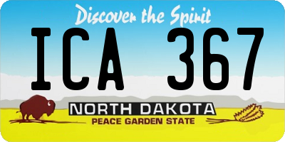 ND license plate ICA367