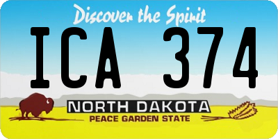 ND license plate ICA374