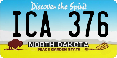 ND license plate ICA376