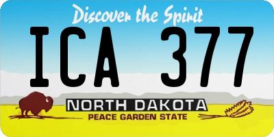 ND license plate ICA377