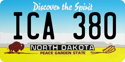 ND license plate ICA380