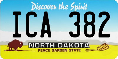 ND license plate ICA382