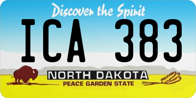 ND license plate ICA383