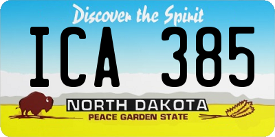 ND license plate ICA385