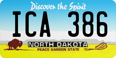ND license plate ICA386