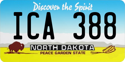 ND license plate ICA388