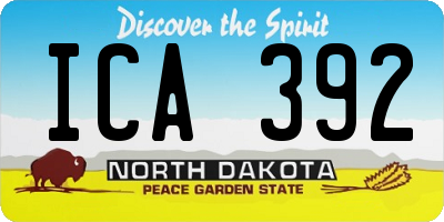 ND license plate ICA392