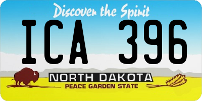 ND license plate ICA396